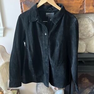 Bernardo Women's Black Suede Button-Front Jacket